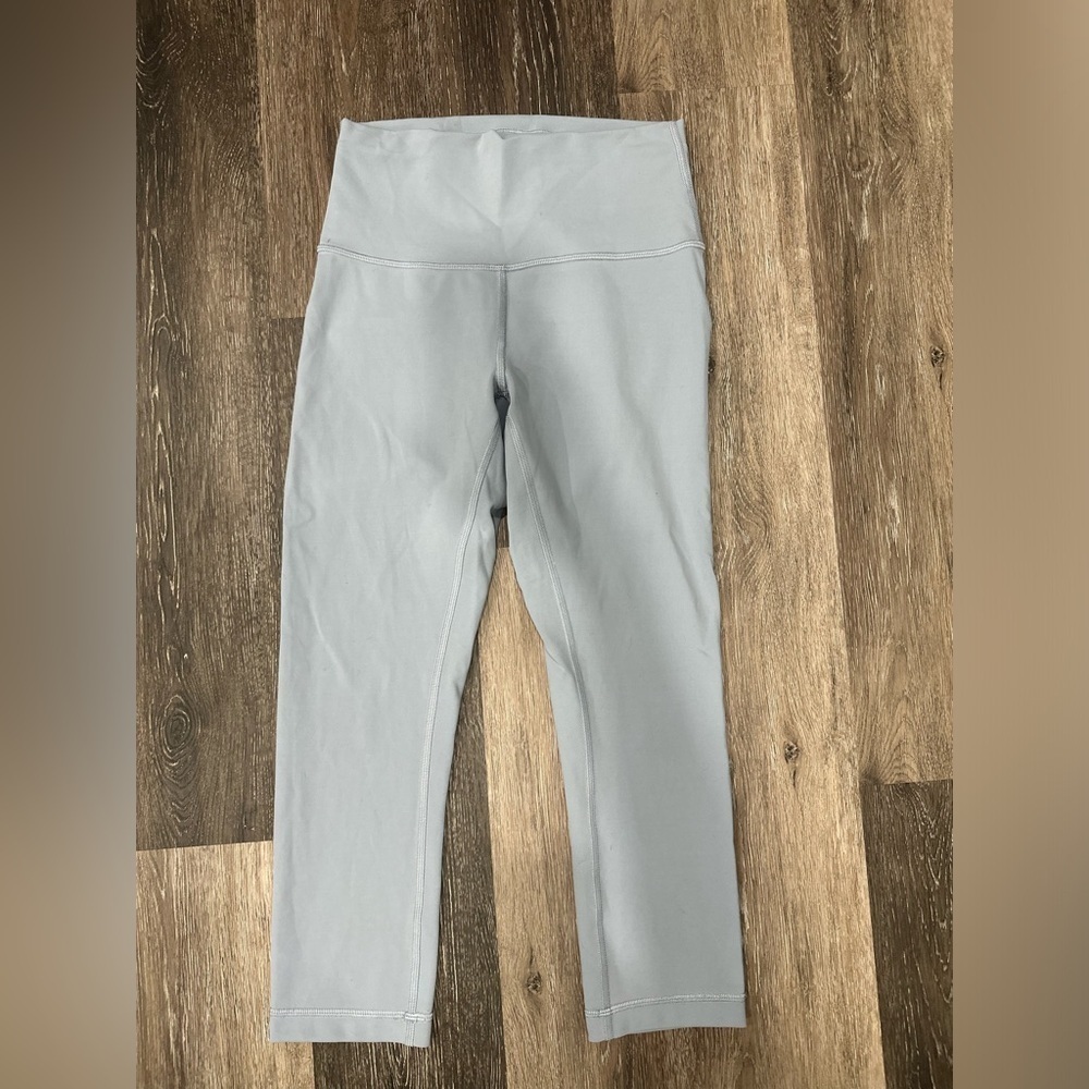 Lululemon Wunder Under Crop Leggings High Rise 21" Silver Blue Luxtreme Women 6